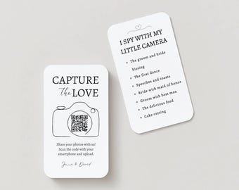 Personalized Wedding Photo Sharing Cards with QR Code