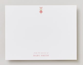 Vintage Baby Shower Thank You Note cards | Baby Bunny Dancer Note Card | Custom Baby Shower Gift | Stationery Set | From the Nursery of
