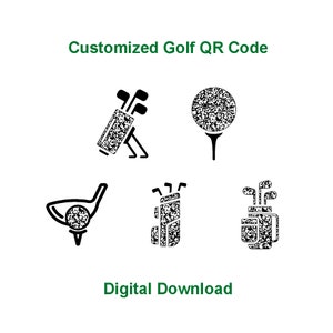 Download digitale di codici QR personalizzati e personalizzati per il golf: campi da golf, PGA Tour, handicap, siti web, media, Instagram, Tiktok, Twitter
