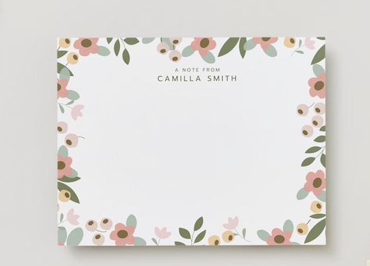 Personalized Wildflower Note Card Set: Custom Stationery