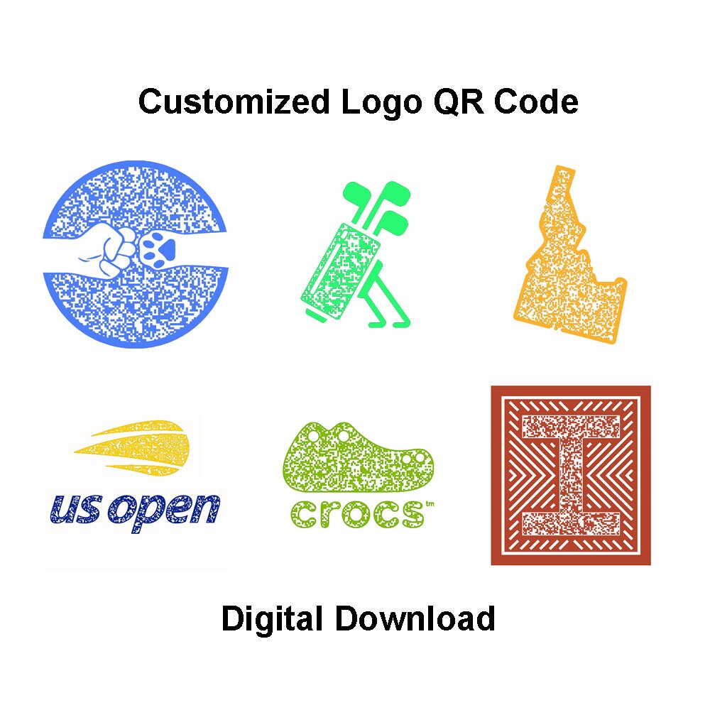 Custom Logo Shape QR Code Digital Download - Small Businesses, Websites ...