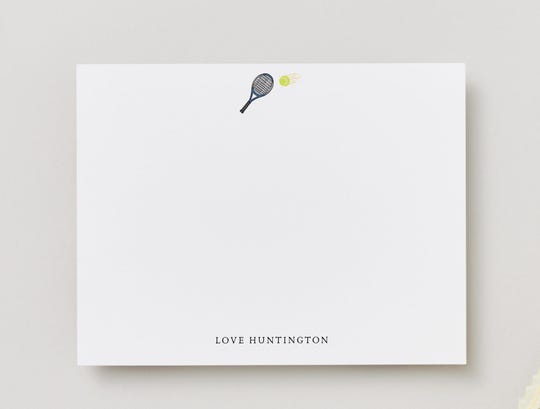 Personalized Tennis Stationery: Monogrammed Thank You Cards