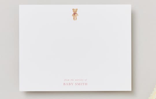 Personalized Teddy Bear Baby Stationery Set | Custom Nursery Notecards | Baby Shower Thank You Notes | New Baby Gift| Winter Bear with Scarf