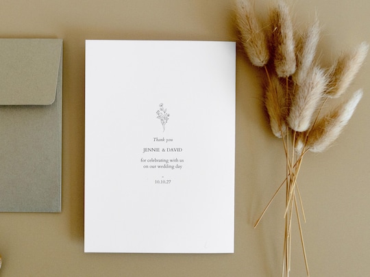 Personalized Wedding Thank You Cards: Minimalist Modern Design