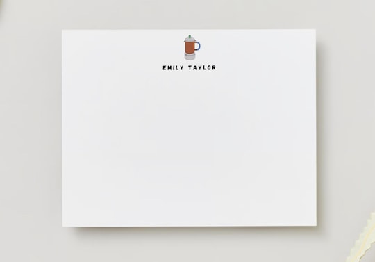 Personalized Moka Pot Stationery: Coffee Lover Thank You Cards