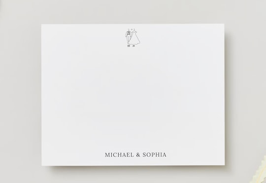 Personalized Wedding Thank You Cards: Monogram Stationery Gift