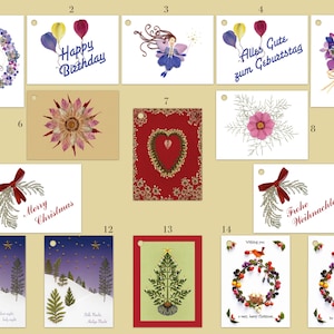 Etiquetas de regalo con motivos florales prensados