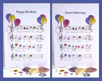 Birthday cards with handmade pressed flower designs