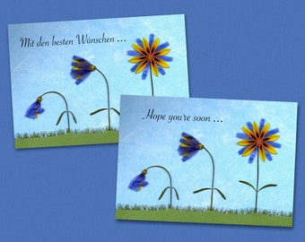 Get well cards handmade with pressed flower designs