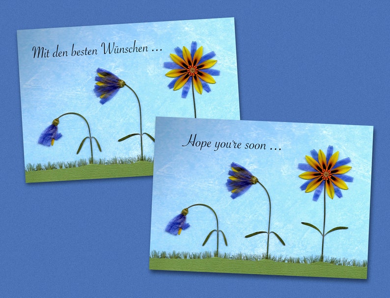 Get well cards handmade with pressed flower designs image 1