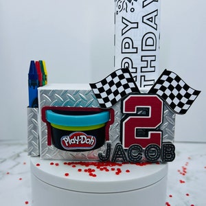 Race car two fast favor box, race theme, race theme party favor, two fast,crayon favor box, playdoh favor, two fast party, girl race theme