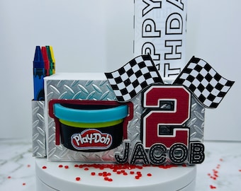 Race Car Party Favor Box: Play-Doh, Crayons, Coloring Sheets