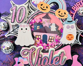 Spooky Halloween Birthday Cake Topper: Haunted House Party Decor