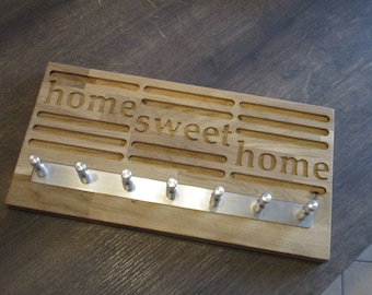 Schlüsselbrett XXL"home sweet home" Eiche 35x19cm