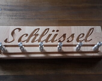 Schlüsselbrett "Schlüssel" Buche 30x9cm