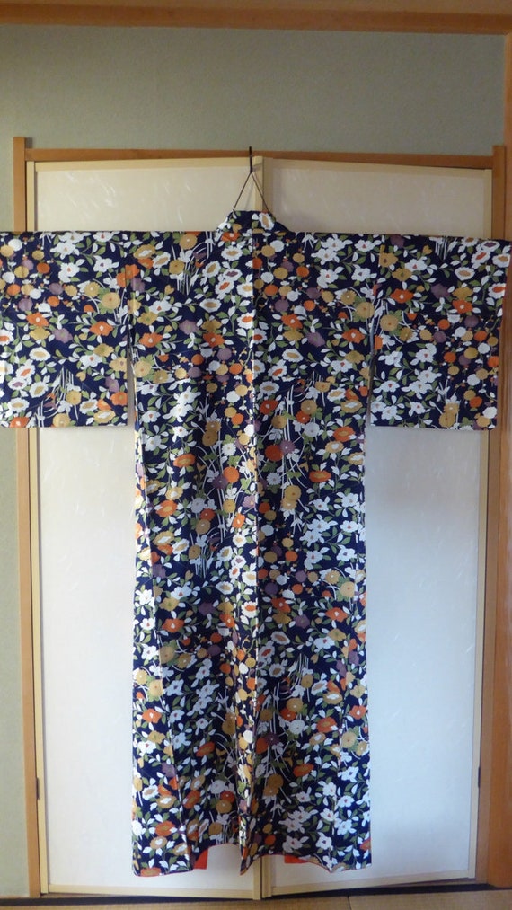 Original kimono from Japan, "komon", silk, dark b… - image 5