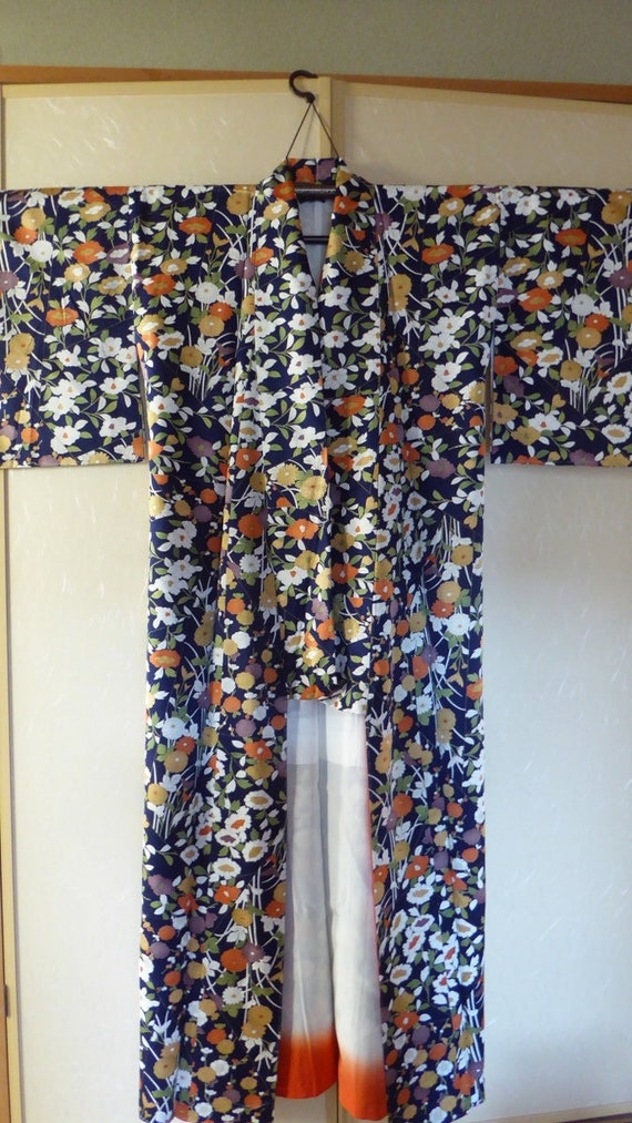 Original kimono from Japan, "komon", silk, dark b… - image 2