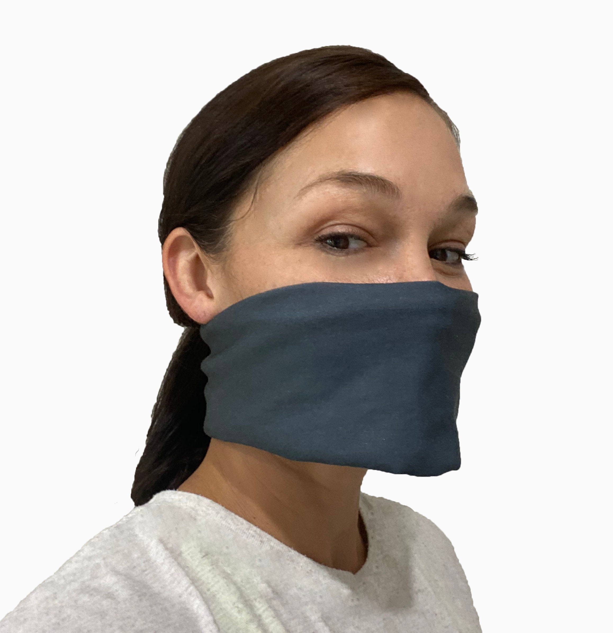 Small Womens Gaiter Mask Grey Reversible Youth Bandanna face Etsy