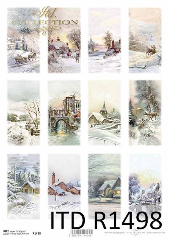 rice paper Decoupage. ITD Collection.3 Piece Scrapbooking Paper