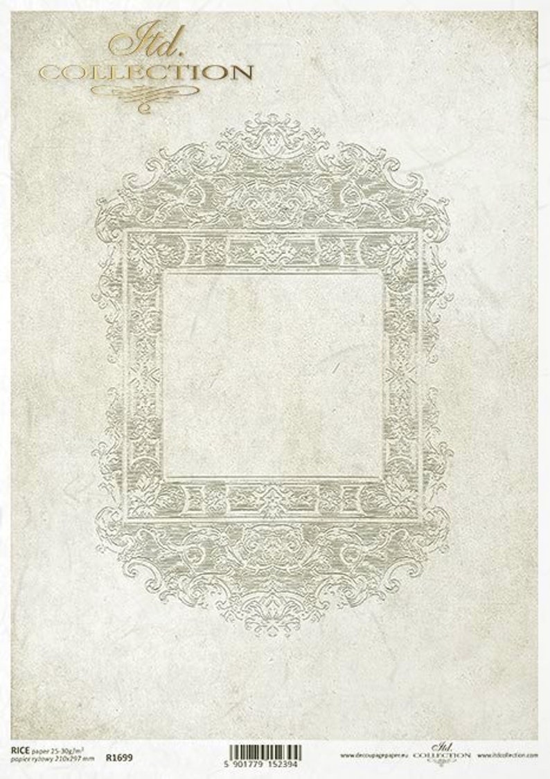 Vintage frame. Decoupage Reispapier 3St\u00fcck Rice paper