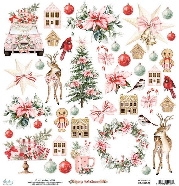 Mintay The Sweetest Christmas 12x12 Inch Scrapbooking Paper Set
