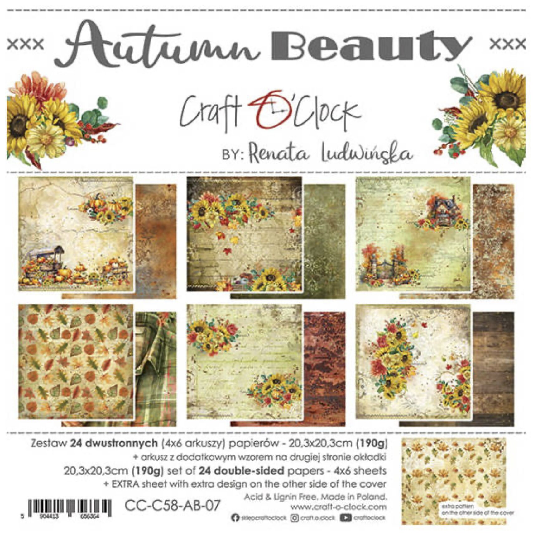Fall Scrapbook Paper Pad: 20 patterned double sided sheets. 20 designs.  8.5 x 11 size (Decorative Craft Paper)