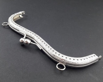 Taschenbügel, metall, 18,5 cm Länge_antik silver. Schmuck.