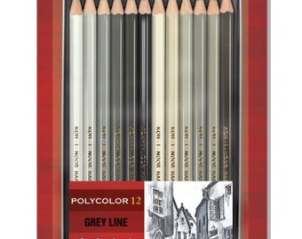 Koh-i-noor polycolor crayons 12pc_gray line