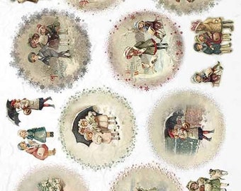 Rice paper A4 3pc 8x11 Christmas. Decoupage, scrapbooking. ITD