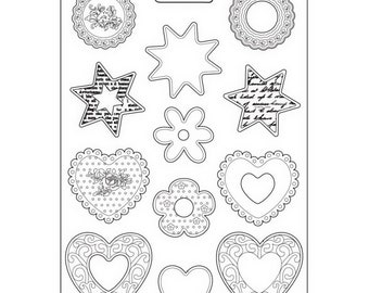 Stamperia. Mold hearts 21 x 29.7 cm (8x11)_christmas