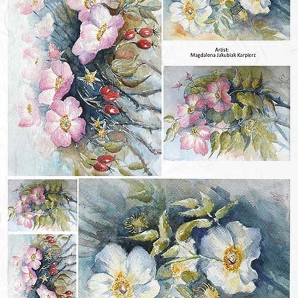 Collection ITD. Lot de 3_ papier de riz_ Fleurs