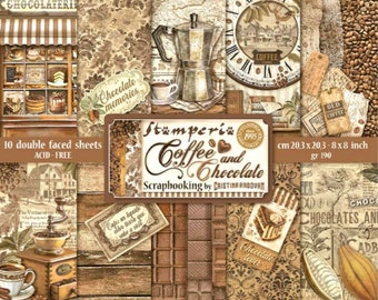 Stamperia. Coffee and Chocolate_Scrapbooking Pad 10 sheets cm 30x30 (12"x12").