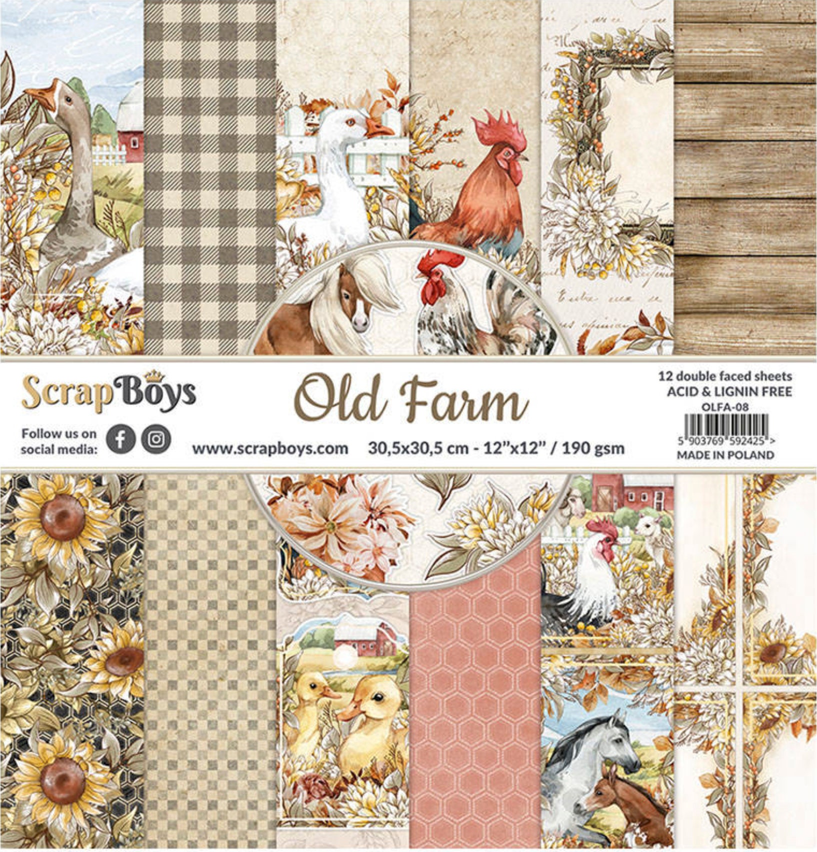 LADY In RED, Scrapboys 12x12 Double Sided Designer Scrapbooking