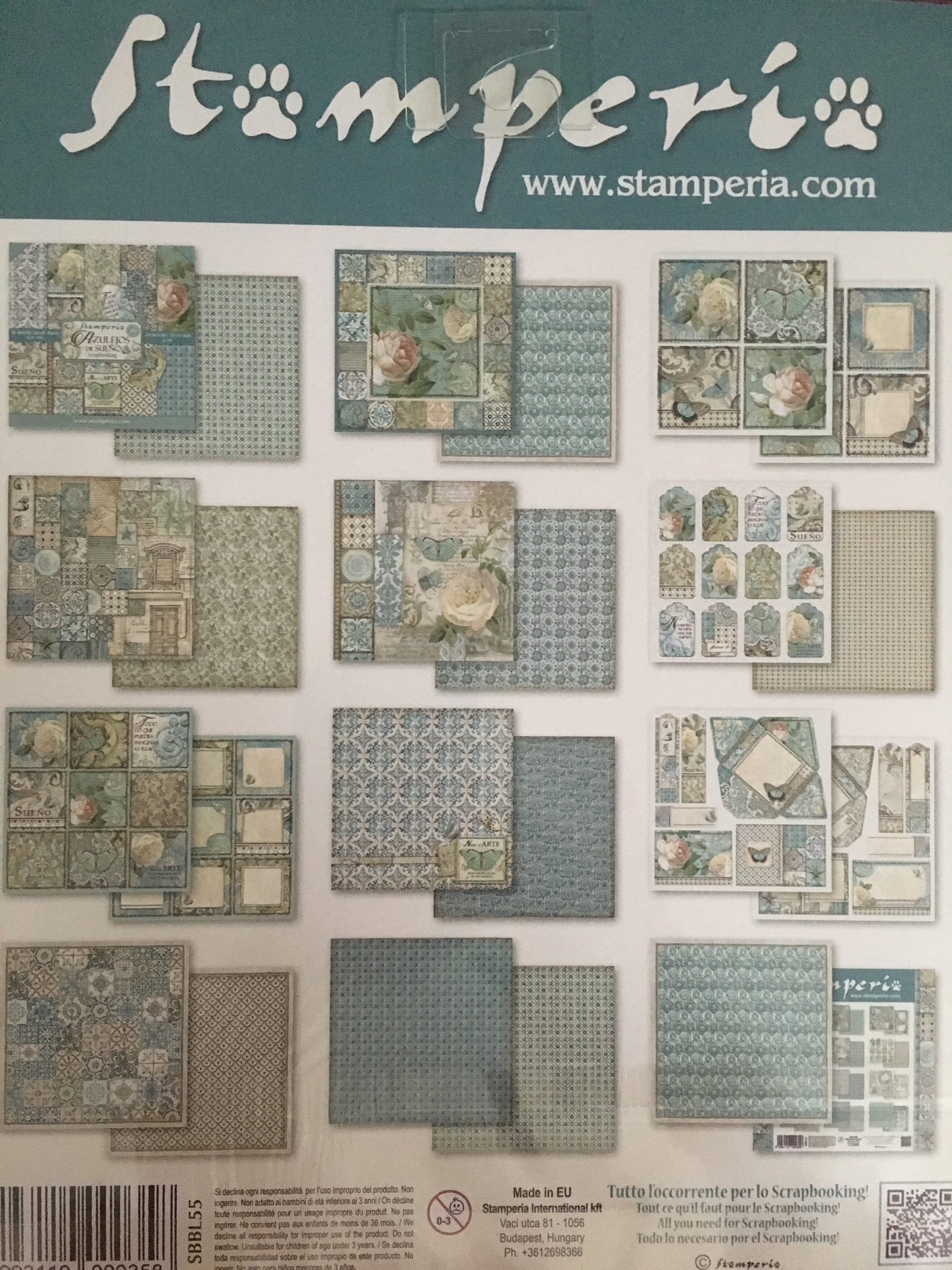 Papel scrapbooking 30x30, Stamperia. Azulejos. -  España
