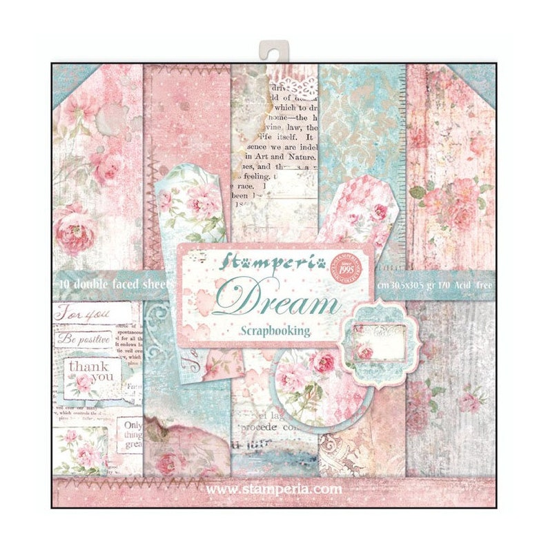 30 x 30 cm Stamperia. Scrapbooking paper pad 12x12 Dream