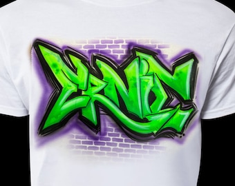 Graffiti Airbrush Shirts Custom White 90s Mens Tee