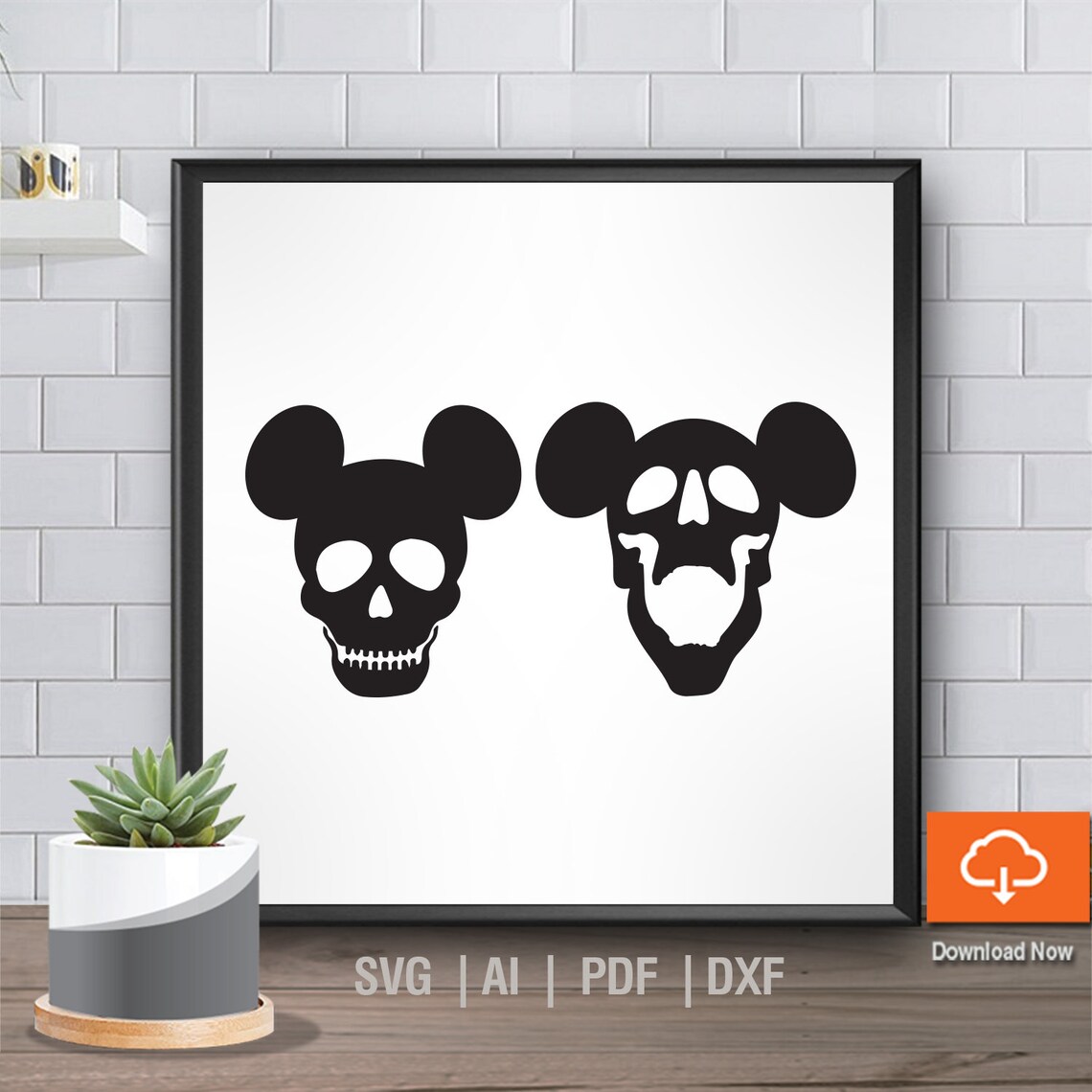 Disney Halloween SVG Skull Silhouette Digital Cut File for | Etsy