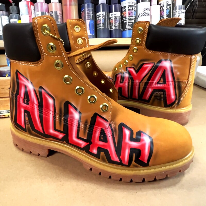 Hiphop Airbrush Print Men's Boots