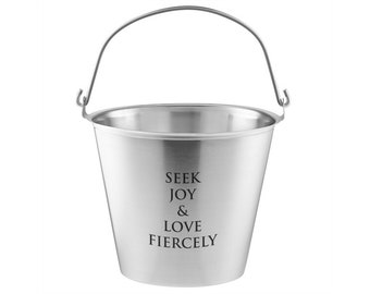 Custom 4 qt Stainless Steel Pail Engraved Etched