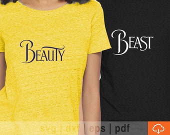Schönheit und die SVG-Dateien schneiden - machen Ihre eigene T-Shirt - Schnitt SVG-Dateien für Cricut und Cameo Silhouette Eps Pdf Svg dxf