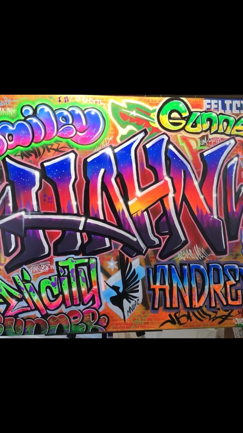 Custom Graffiti Canvas Personalized Graffiti Name Wall Art Etsy