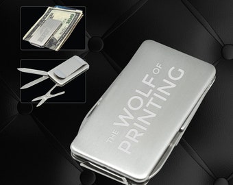Personalized Wallets Custom Metal Laser Engraved Cool Money Clips for Him - Great Wallets for Men Masonic Design Available