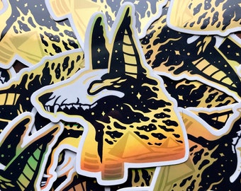 Pegatina holográfica de Anubis - Panteón cósmico de Egipto, Dioses egipcios, Mitología egipcia, Pegatina egipcia, Pegatina de Anpu, Pegatina de bruja