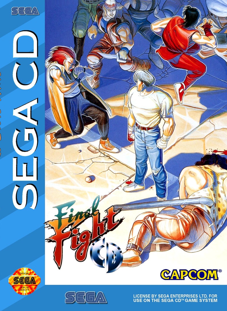 Final Fight CD Custom Reproduction Sega CD Game.