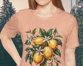 Vintage Lemon Fruit T-shirt, Lemon Branch Shirt, Cottagecore Naturecore Vintage Aesthetic Summer Tee, Boho Fruit Print Shirt, Foodies Shirt