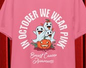 In October We Wear Pink T-Shirt, Halloween Themed T-shirt, Breast Cancer Survivor T-Shirt, Cancer Warrior, Breast Cancer Awareness Support