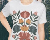 Vintage Egyptian Lotus Floral T-shirt, Cottagecore Naturecore Vintage Aesthetic Summer Tee, Wildflower Boho Print Shirt, Ancient Egypt Shirt
