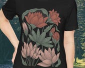 Vintage Egyptian Lotus Floral T-shirt, Cottagecore Naturecore Vintage Aesthetic Summer Tee, Wildflower Boho Print Shirt, Ancient Egypt Shirt