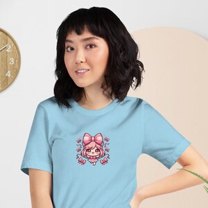 Coquette Pink Bow Aesthetic Unisex T-Shirt, Soft Girl Aesthetic, Coquette Clothing, Coquette Shirt, Coquette Women&#39;s T-shirt, Pink Bow Shirt
