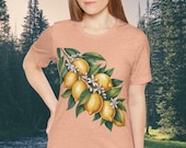 Vintage Lemon Fruit T-shirt, Lemon Branch Shirt, Cottagecore Naturecore Vintage Aesthetic Summer Tee, Boho Fruit Print Shirt, Foodies Shirt